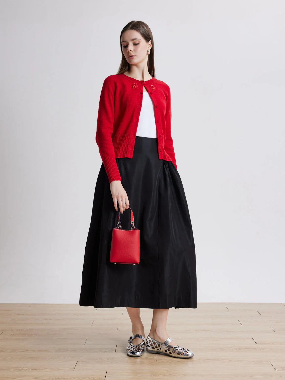 PAZZION, Mica Lattice Stitch Mary Janes, Silver