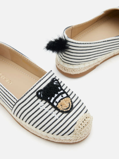 PAZZION, Mini Larisse Horse Motif Espadrilles, Black
