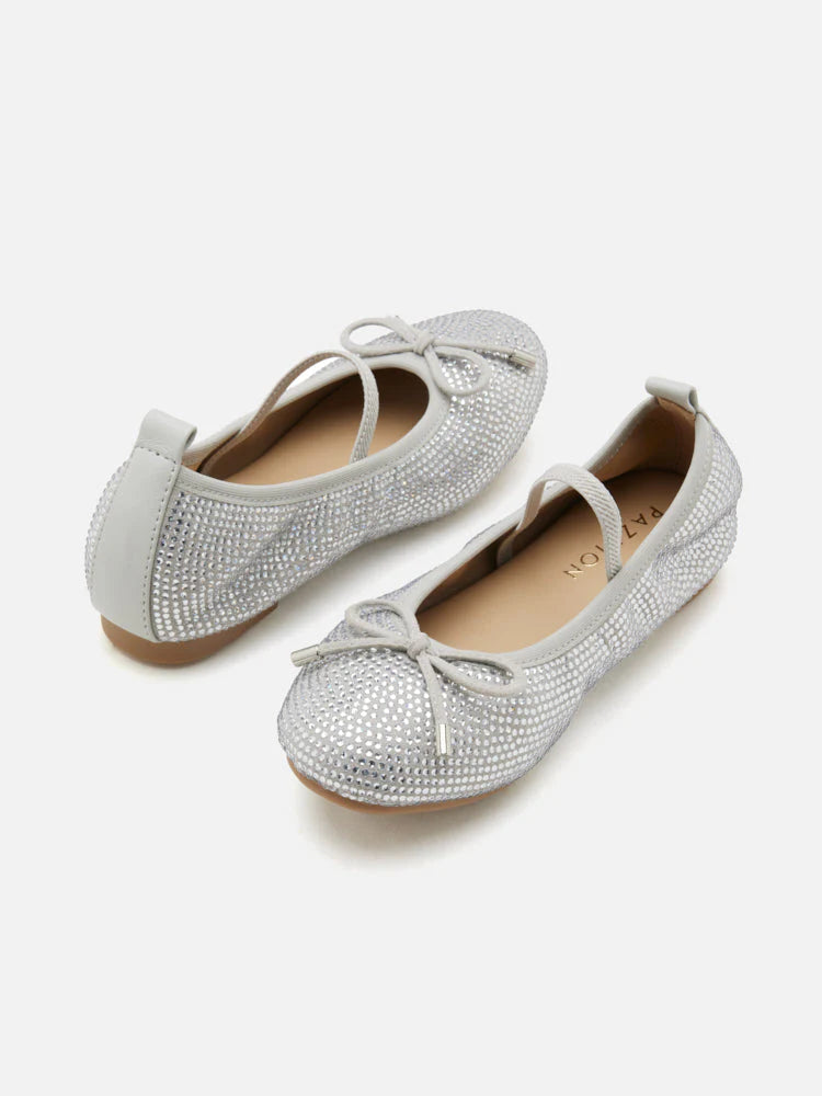 PAZZION, Mini Marcelina Crystal Embellished Mary Janes, Grey
