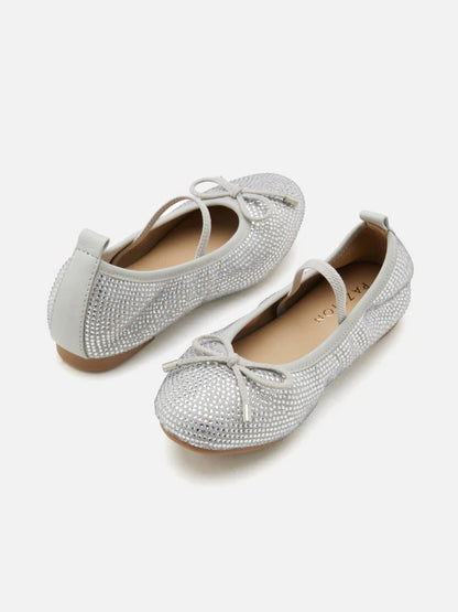 PAZZION, Mini Marcelina Crystal Embellished Mary Janes, Grey