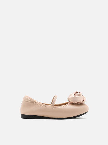 PAZZION, Mini Rosalie Floral Flats, Almond