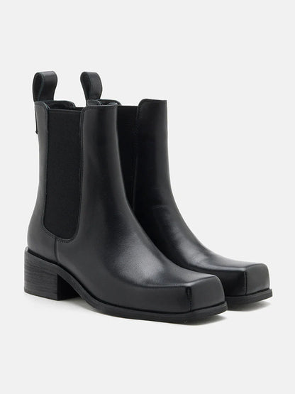 PAZZION, Narelle Square Toe Chelsea Boots, Black