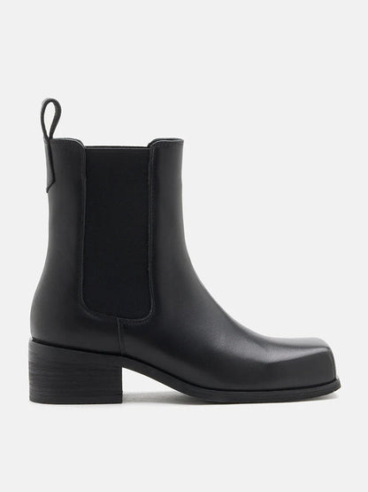 PAZZION, Narelle Square Toe Chelsea Boots, Black