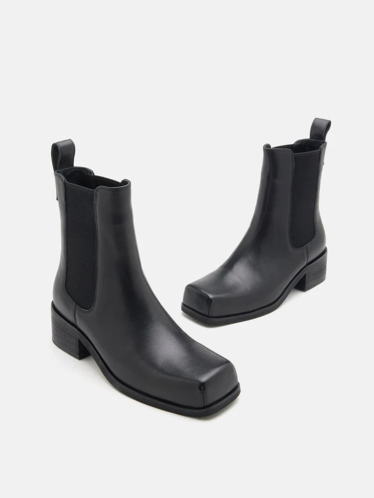 PAZZION, Narelle Square Toe Chelsea Boots, Black