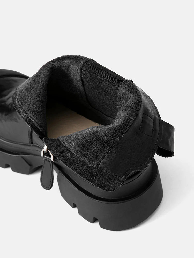 PAZZION, Natalya Leather Ankle Boots, Black