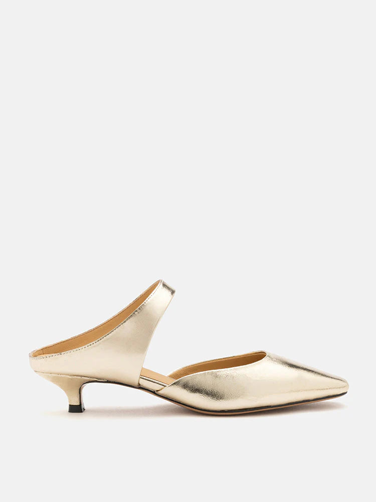 PAZZION, Nina Strapped Mules, Gold