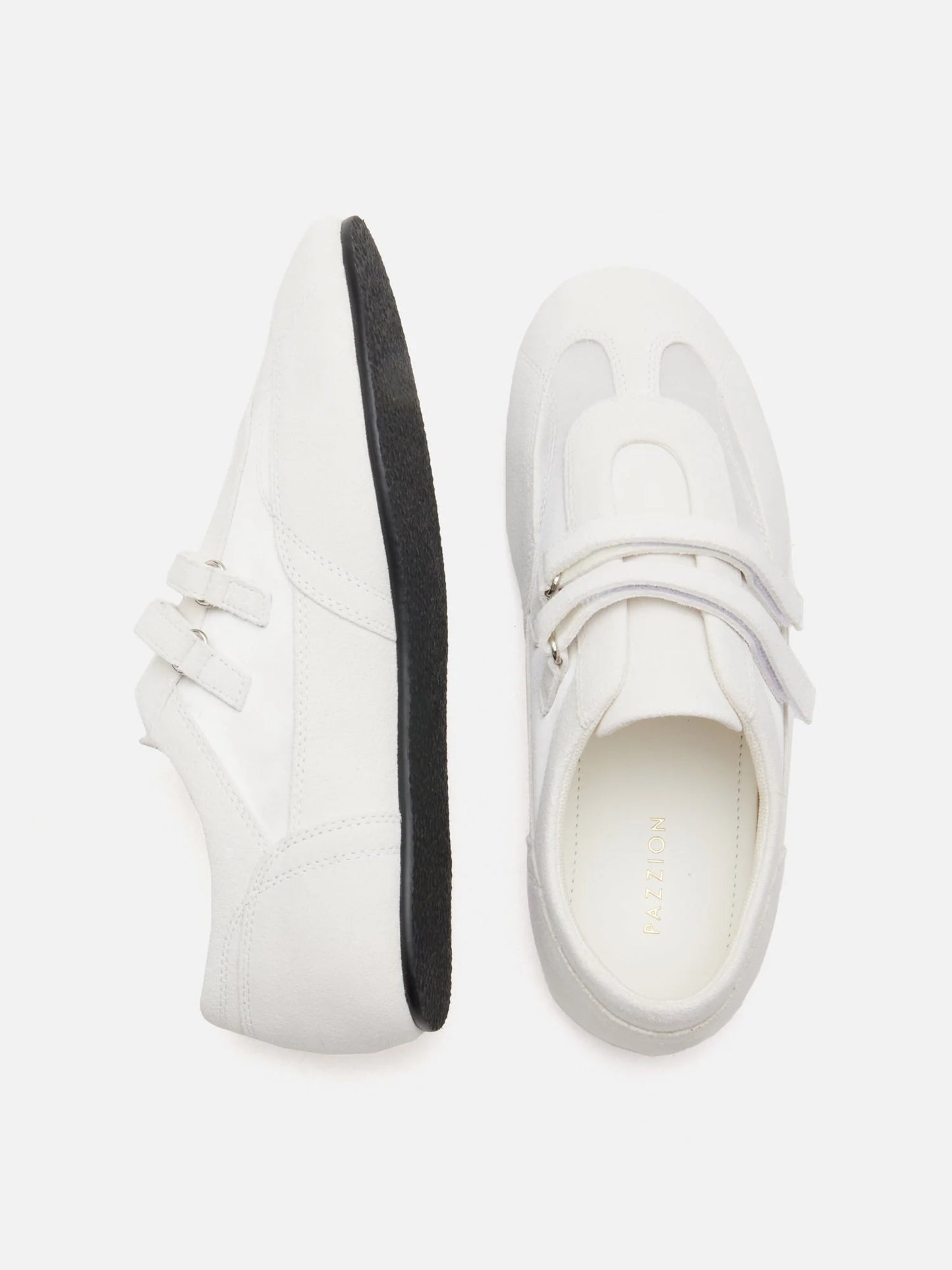 PAZZION, Noralyn Double Velcro Strap Sneakers, White