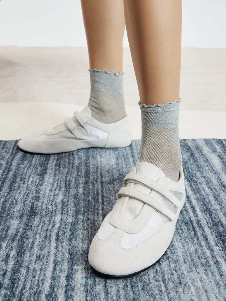 PAZZION, Noralyn Double Velcro Strap Sneakers, White