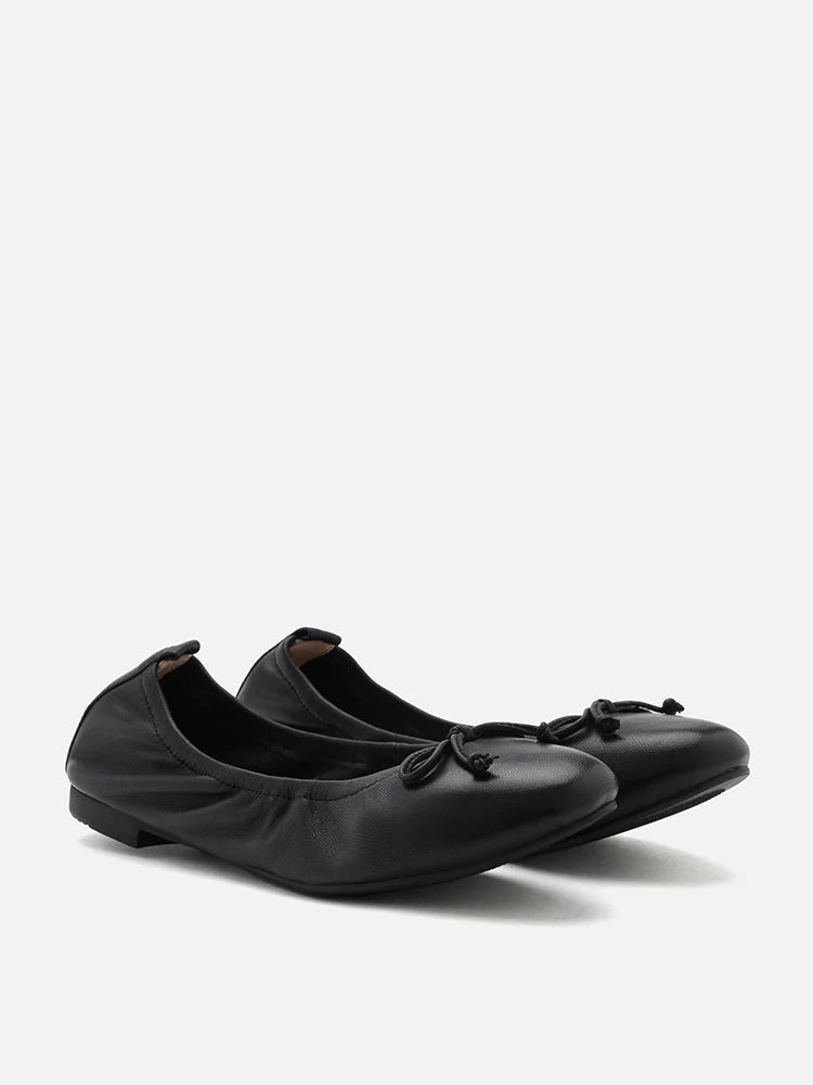 PAZZION, Nova Bow Covered Flats, Black