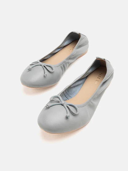 PAZZION, Nova Bow Covered Flats,Grey