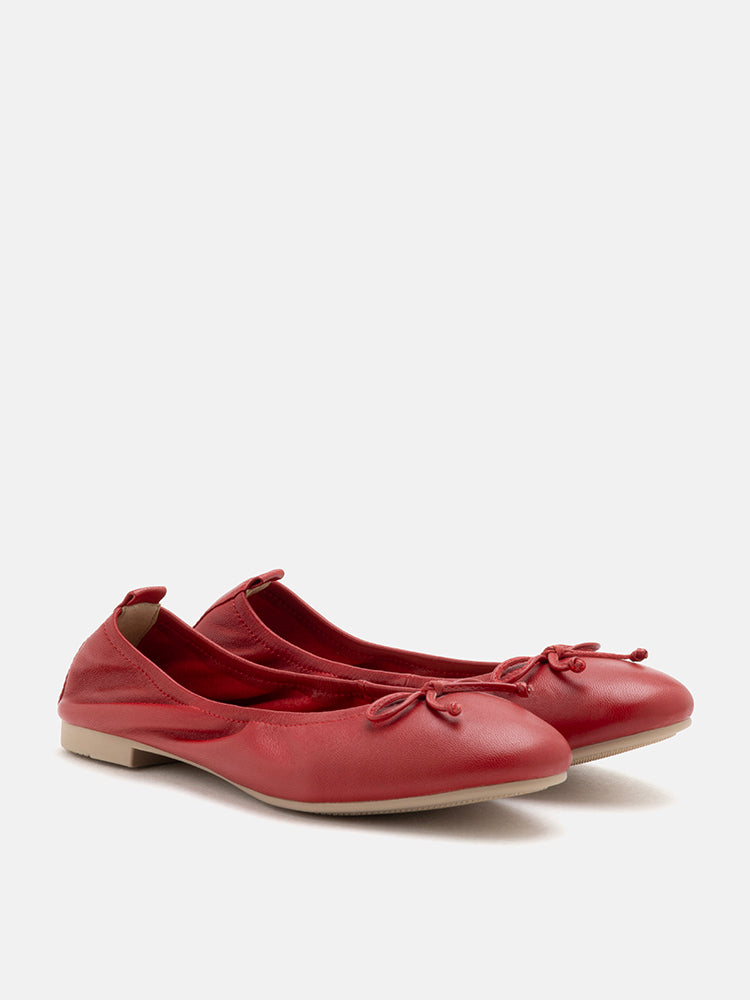 PAZZION, Nova Bow Covered Flats,Red