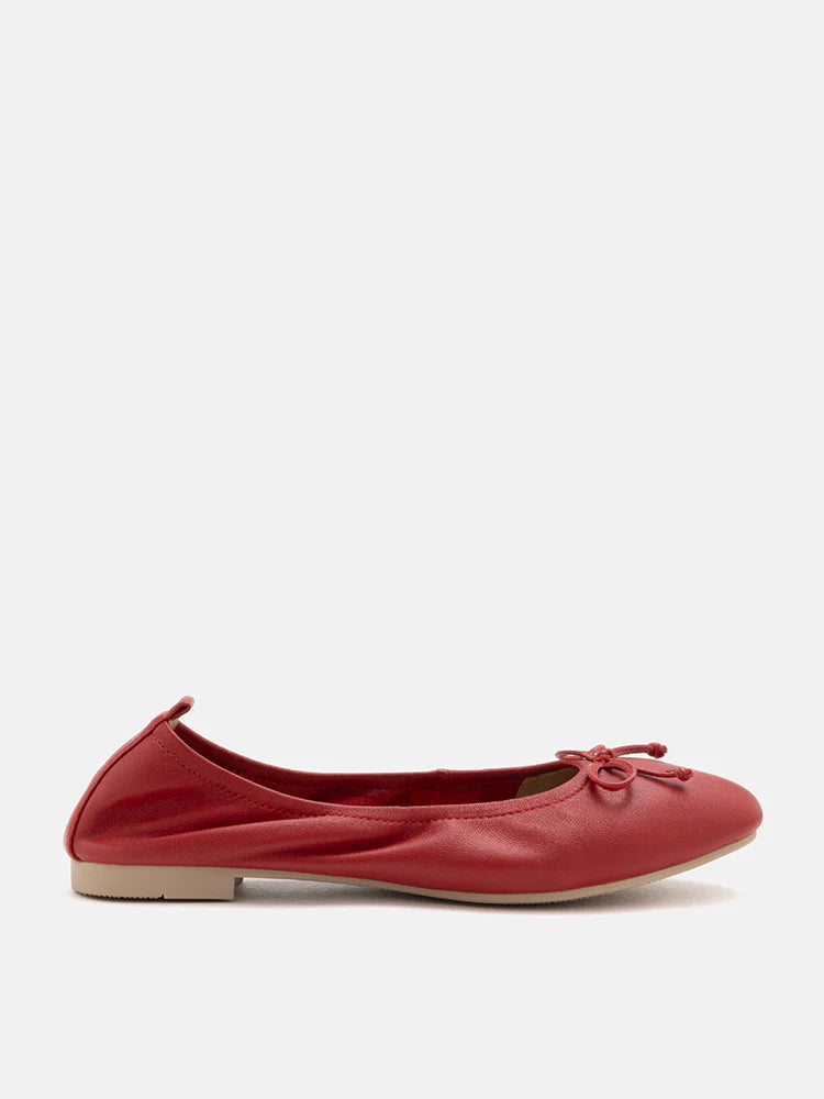 PAZZION, Nova Bow Covered Flats,Red