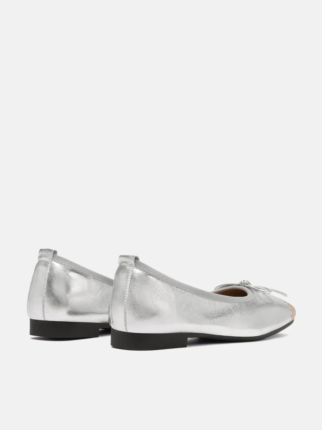 PAZZION, Novalyn Bow Leather Flats, Silver