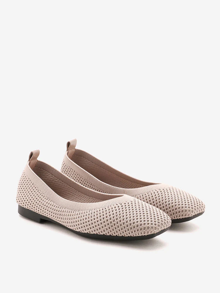 PAZZION, Oceane Flyknit Covered Flats, Almond