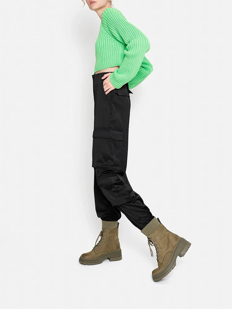 PAZZION, Ottilie Leather and Flyknit Ankle Boots, Darkgreen