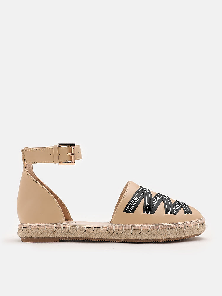 PAZZION, Pages Ankle Strap Espadrilles, Almond