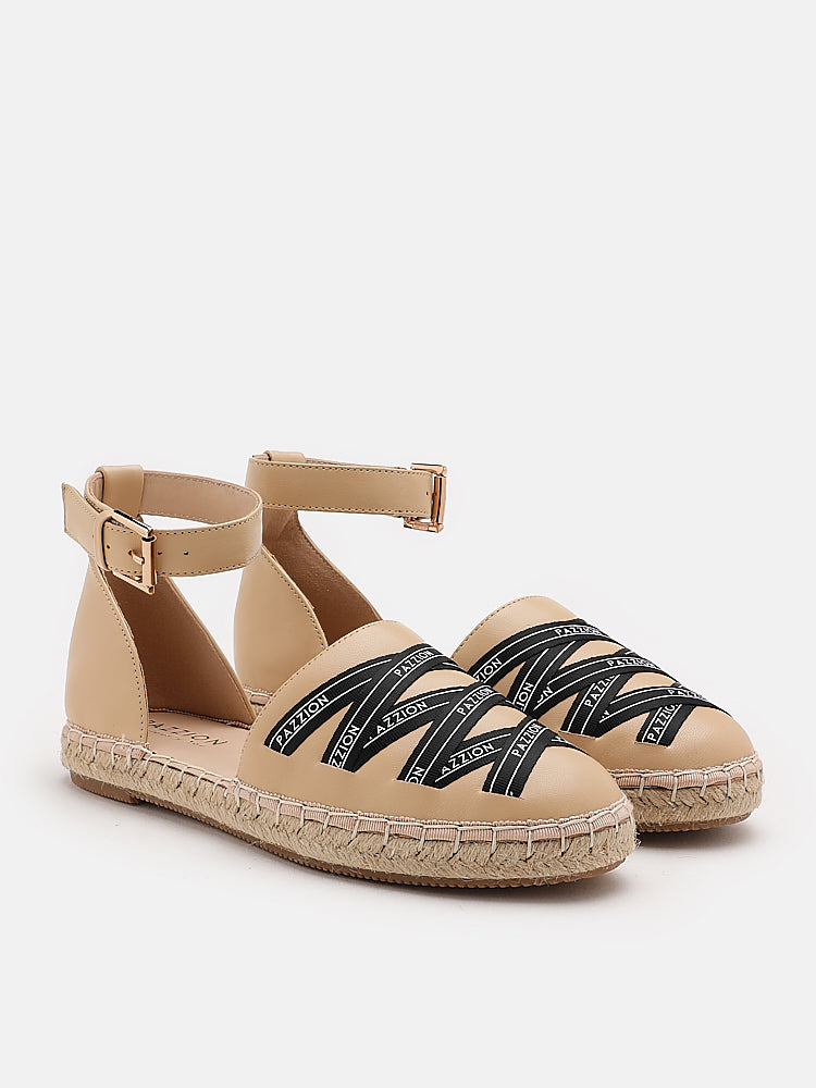 PAZZION, Pages Ankle Strap Espadrilles, Almond