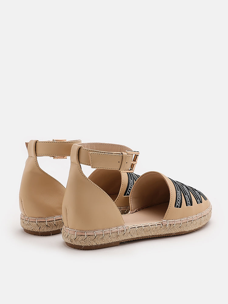 PAZZION, Pages Ankle Strap Espadrilles, Almond