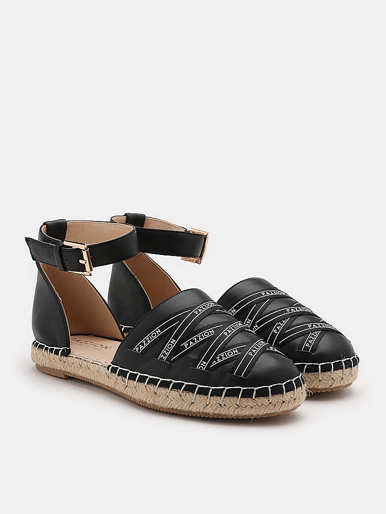 PAZZION, Pages Ankle Strap Espadrilles, Black