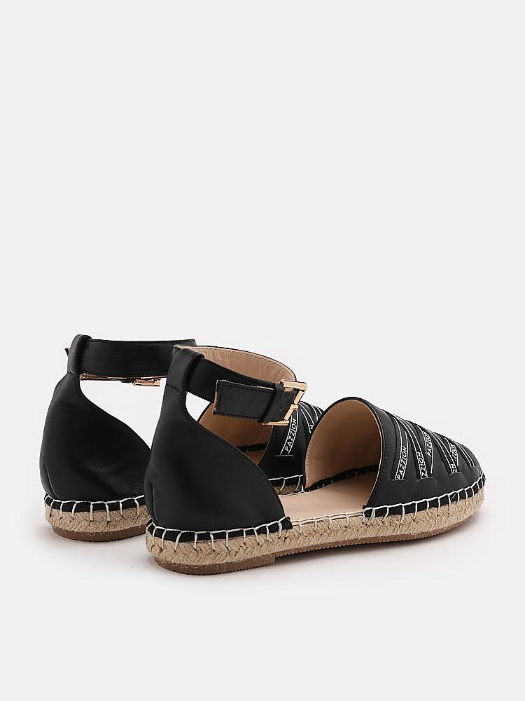 PAZZION, Pages Ankle Strap Espadrilles, Black