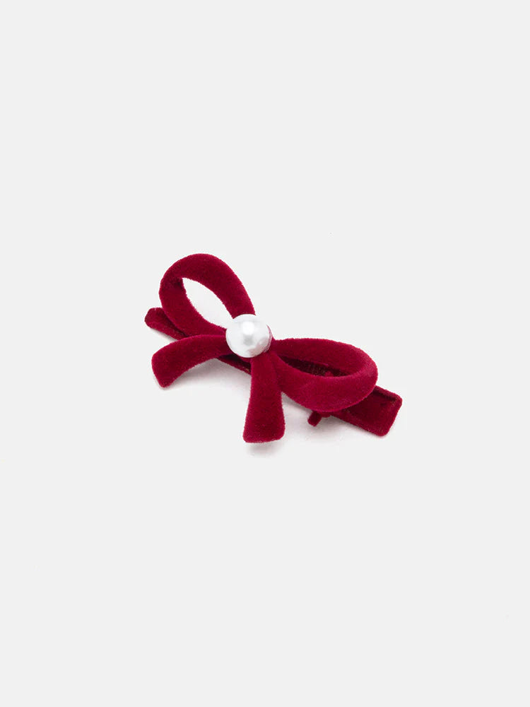 PAZZION, Paulina Bow Hair Clip, Wine