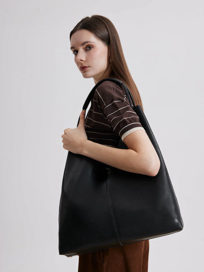 PAZZION, Pennie Centerline Stitch Tote, Black