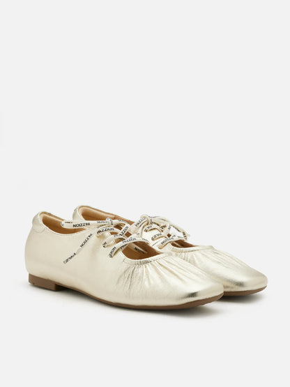 Pernille 金屬色綁帶平底鞋