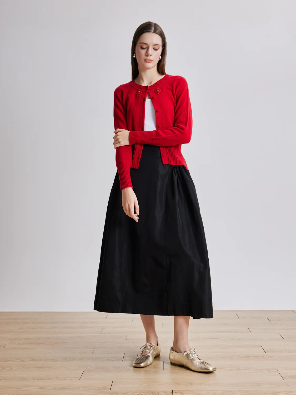 Pernille 金屬色綁帶平底鞋