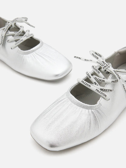 Pernille 金屬色綁帶平底鞋