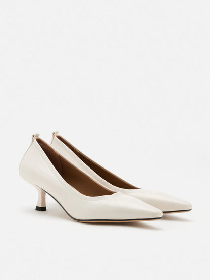 PAZZION, Philo Pointed Toe Low Heels, Beige