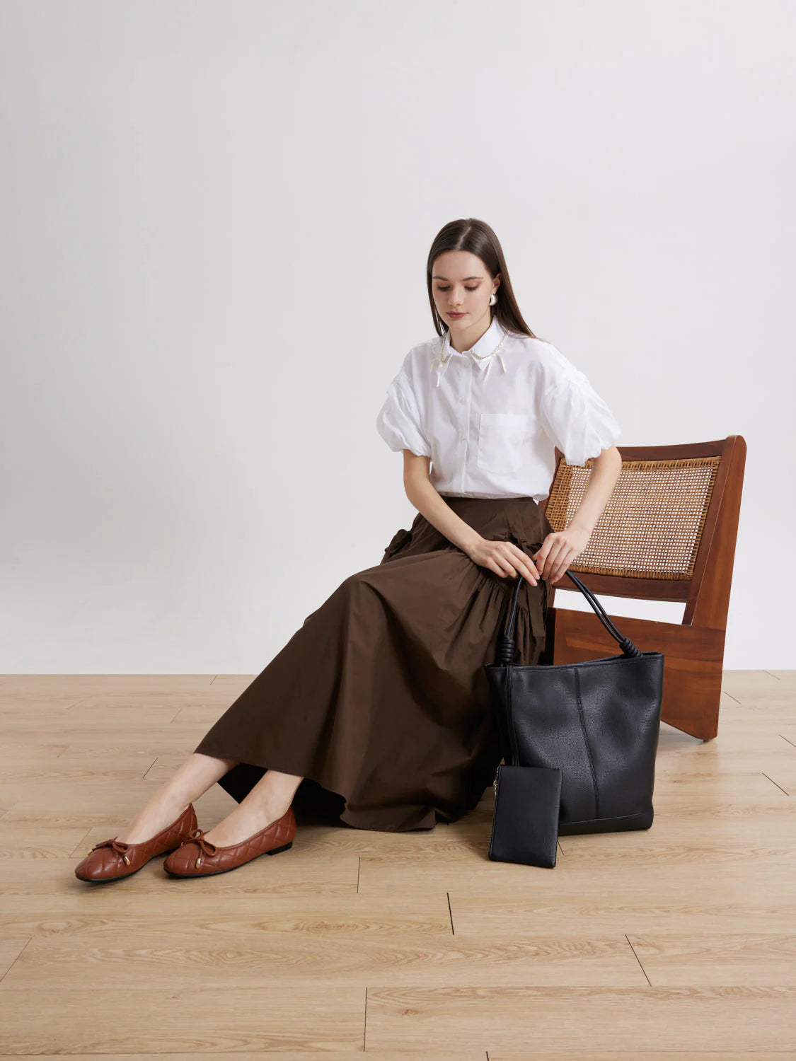 PAZZION, Quinn Quilted Bow Flats, Brown