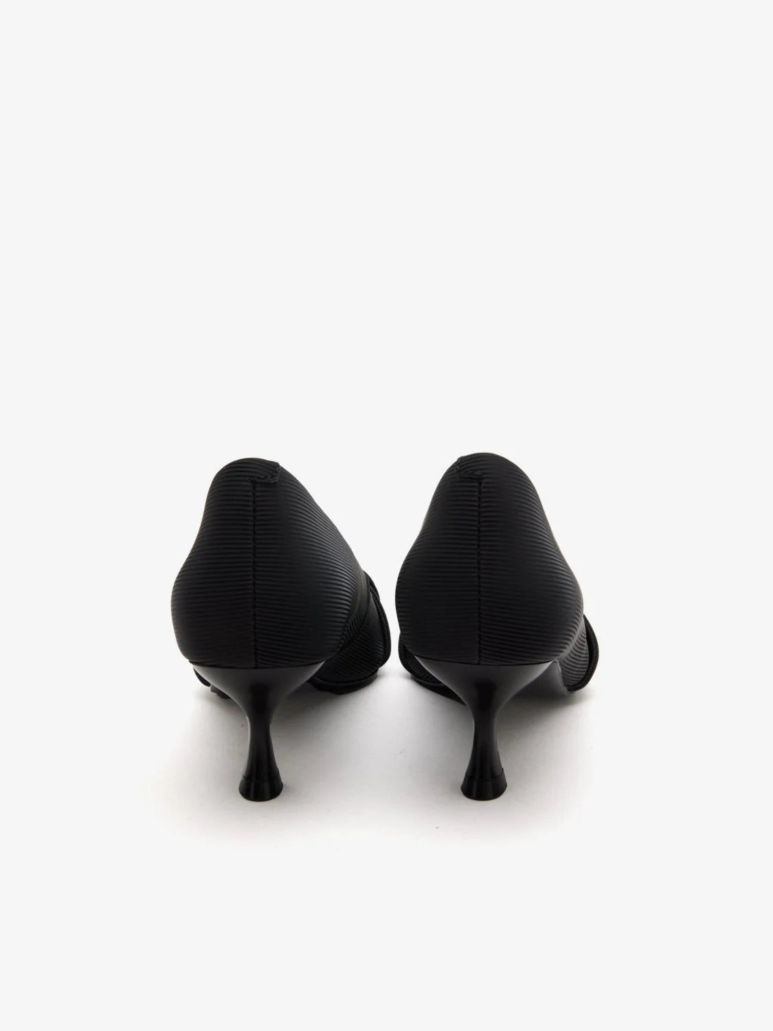 PAZZION, Quirielle Textured Pointed Toe Leather Heels, Black