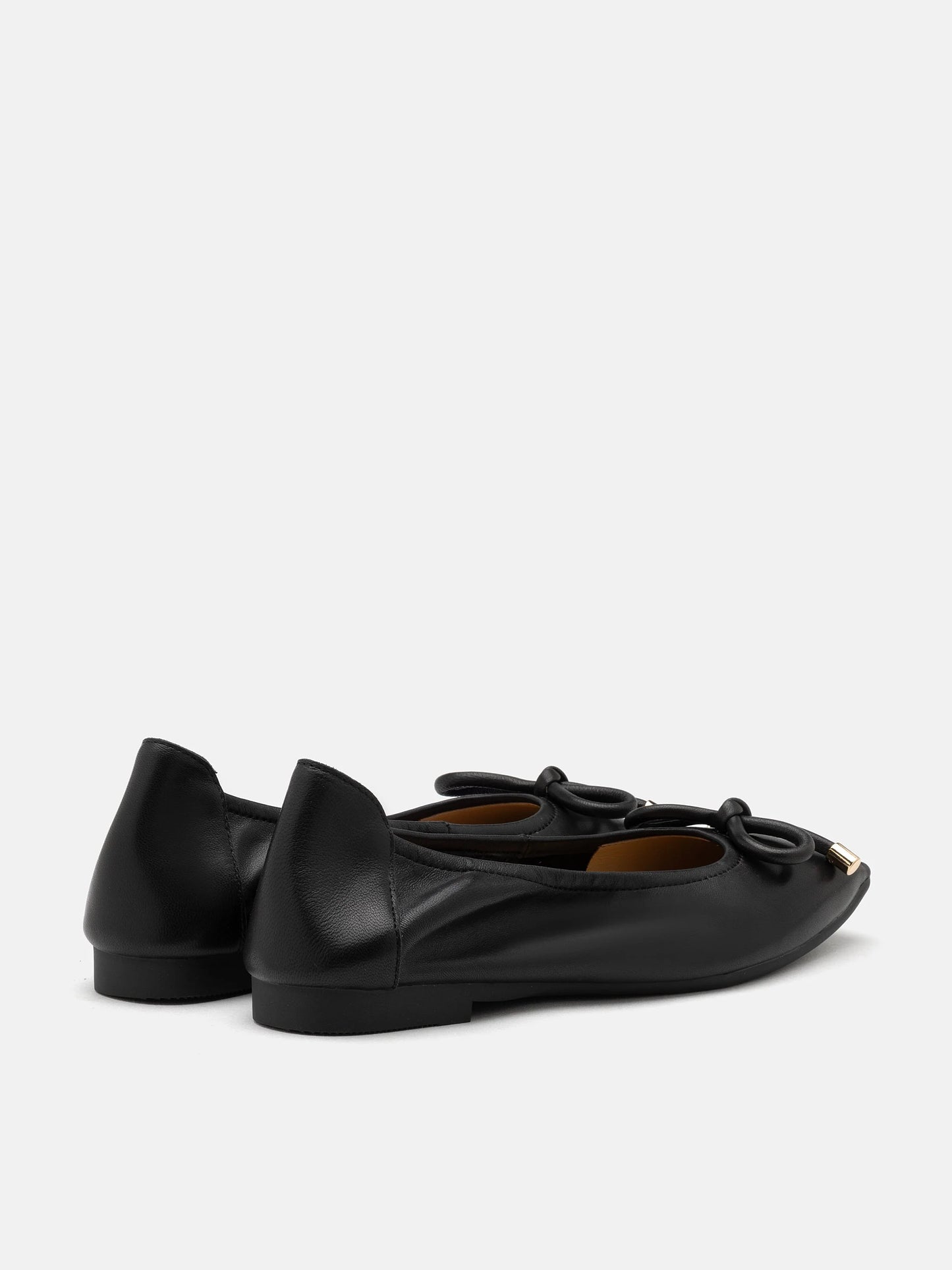 PAZZION, Raelynn Bow Square-Toe Covered Flats, Black