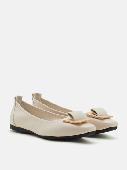 PAZZION, Rahma Ornament Flats, Beige