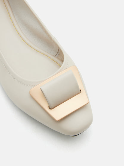 PAZZION, Rahma Ornament Flats, Beige