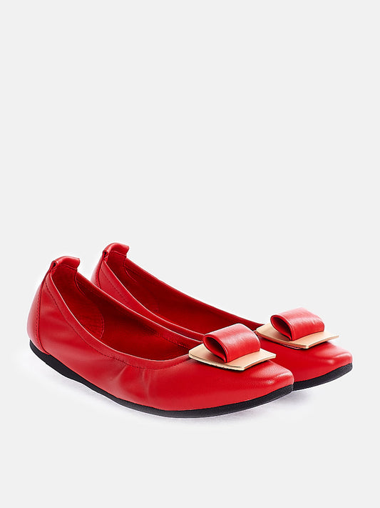 PAZZION, Rahma Ornament Flats, Red