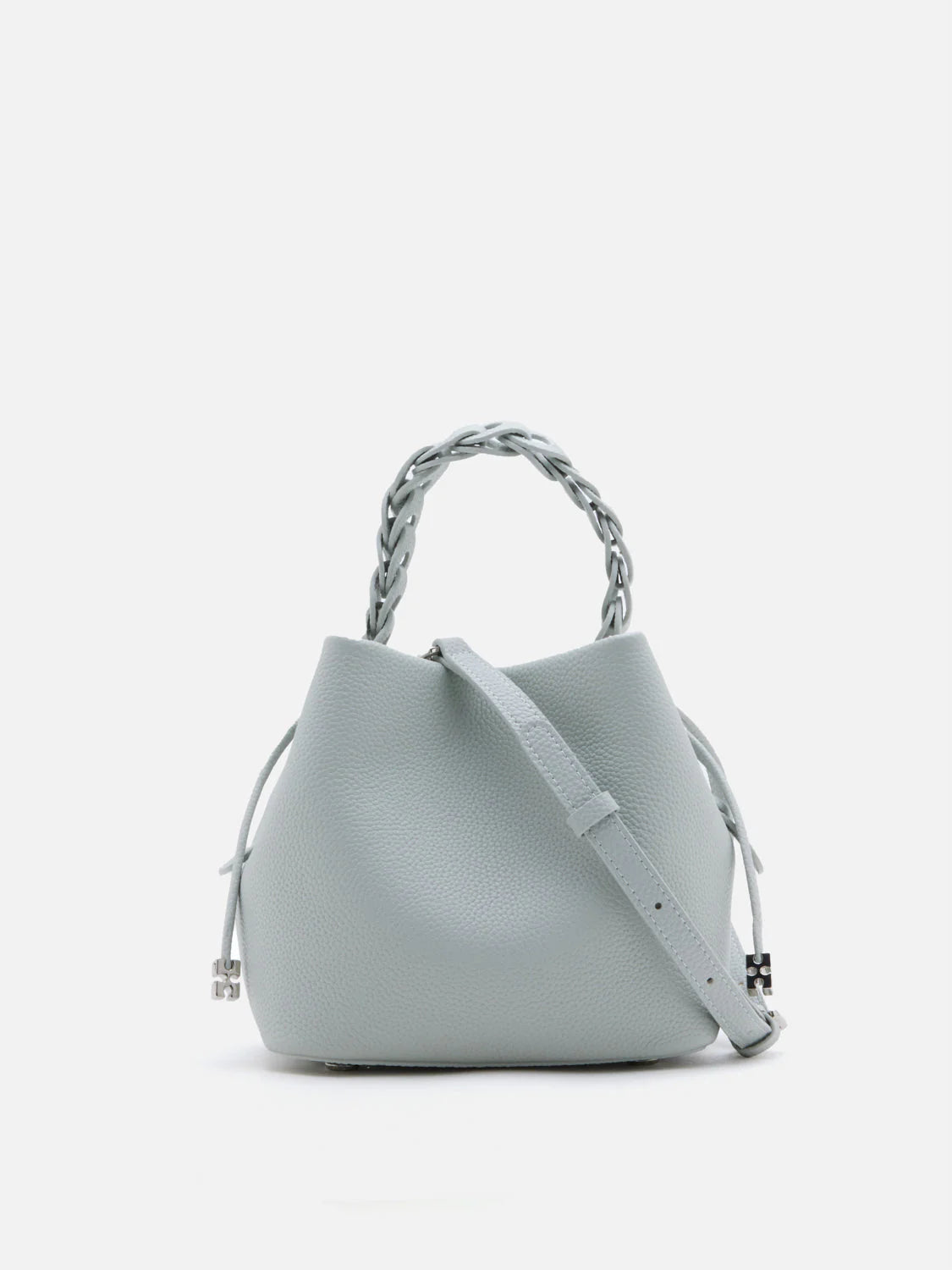 PAZZION, Reza Braided Handle Bucket Bag, Blue
