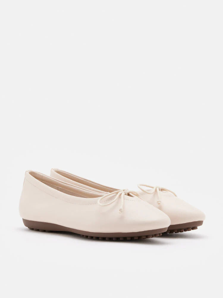 PAZZION, Rhea Bow Ballerinas, Beige