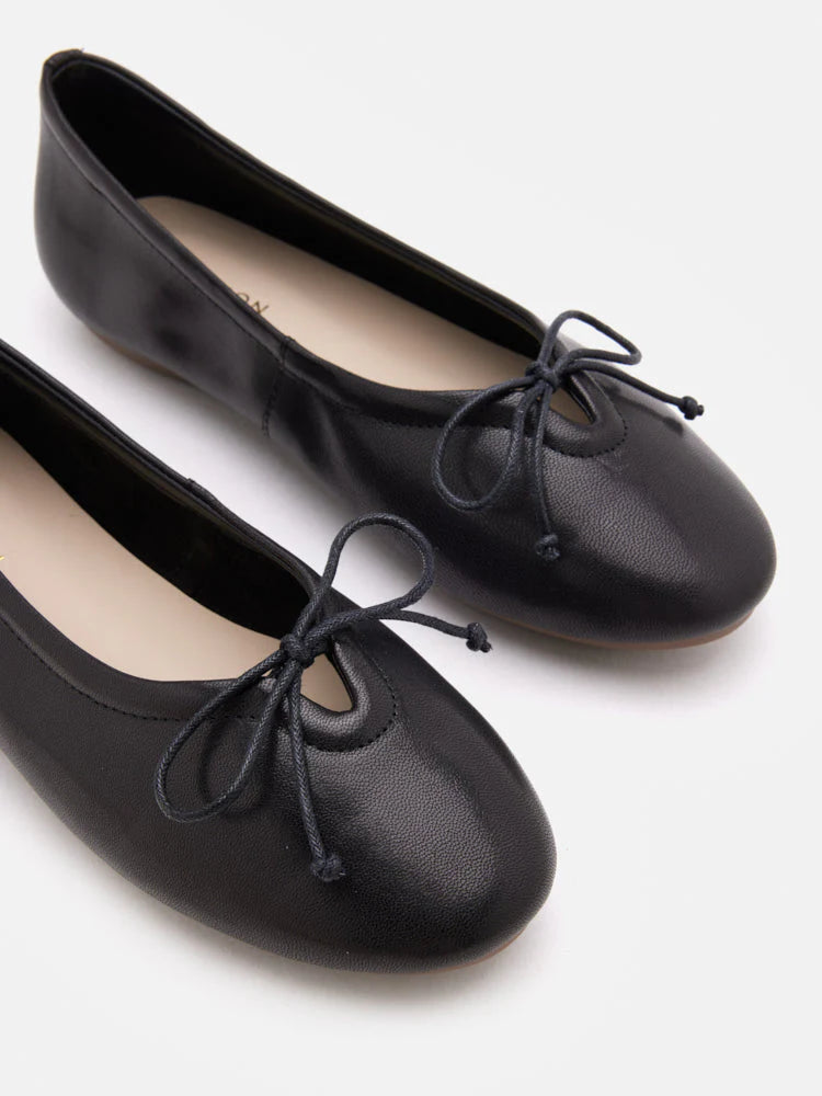 PAZZION, Rhea Bow Ballerinas, Black