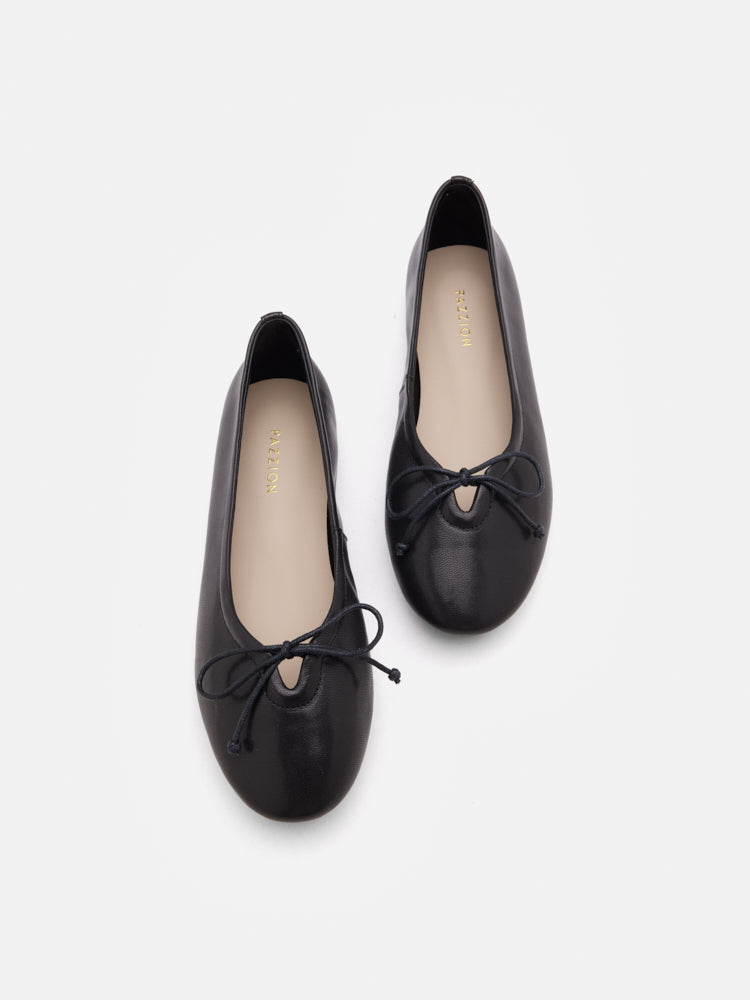 PAZZION, Rhea Bow Ballerinas, Black