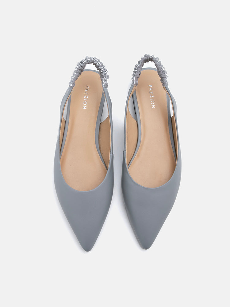 PAZZION, Rita Sparkle Slingback Flats, Grey