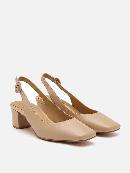 PAZZION, Roberta Slingback Heels, Almond