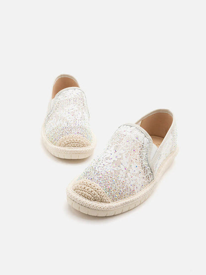 PAZZION, Sabrina Crystal Embellished Espadrilles, White