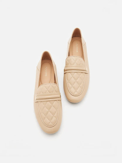 PAZZION, Sandra Quilted Loafers, Almond