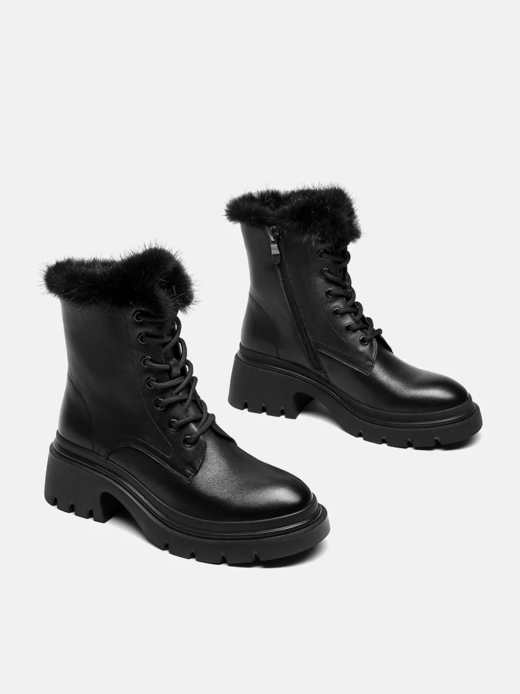 PAZZION, Scarlett Fur Boots, Black