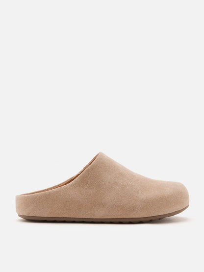 PAZZION, Sereno Suede Slip-On Mules, Khaki
