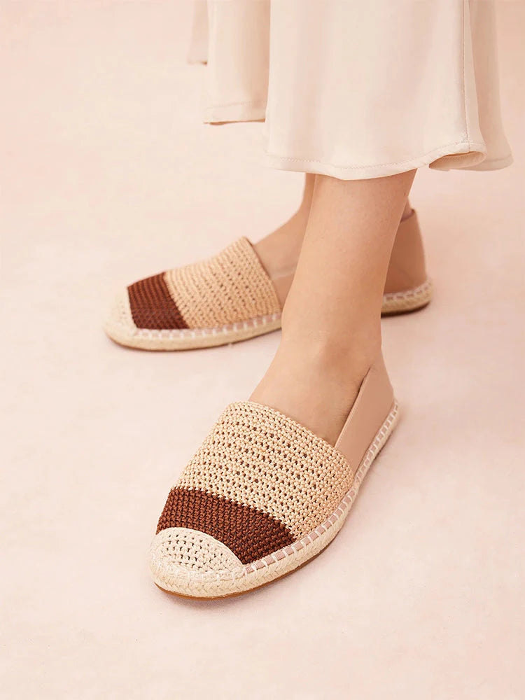 PAZZION, Shae Colour Blocked Espadrilles, Almond