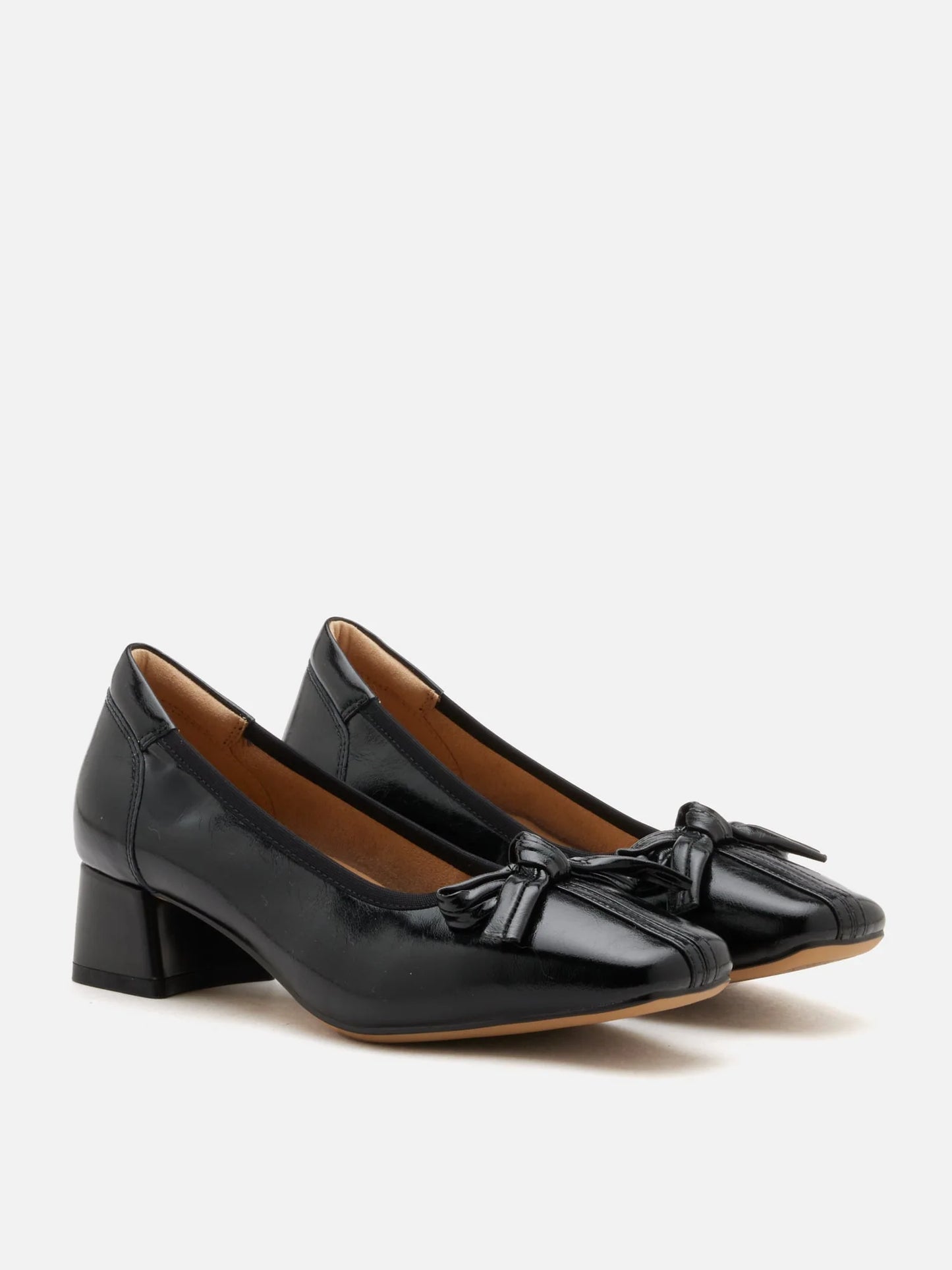 PAZZION, Silvianne Bow-Tied Leather Heels, Black