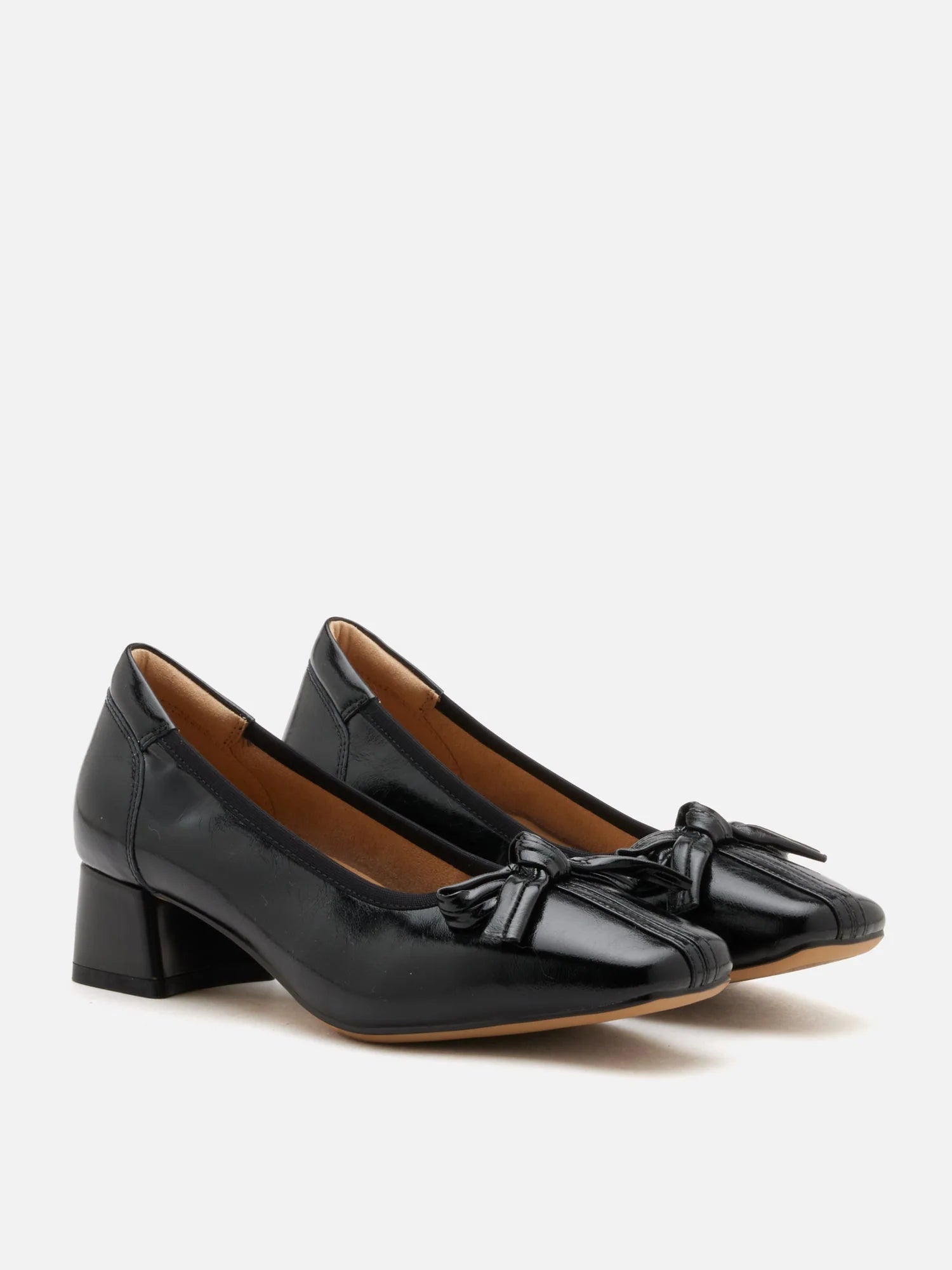PAZZION, Silvianne Bow-Tied Leather Heels, Black