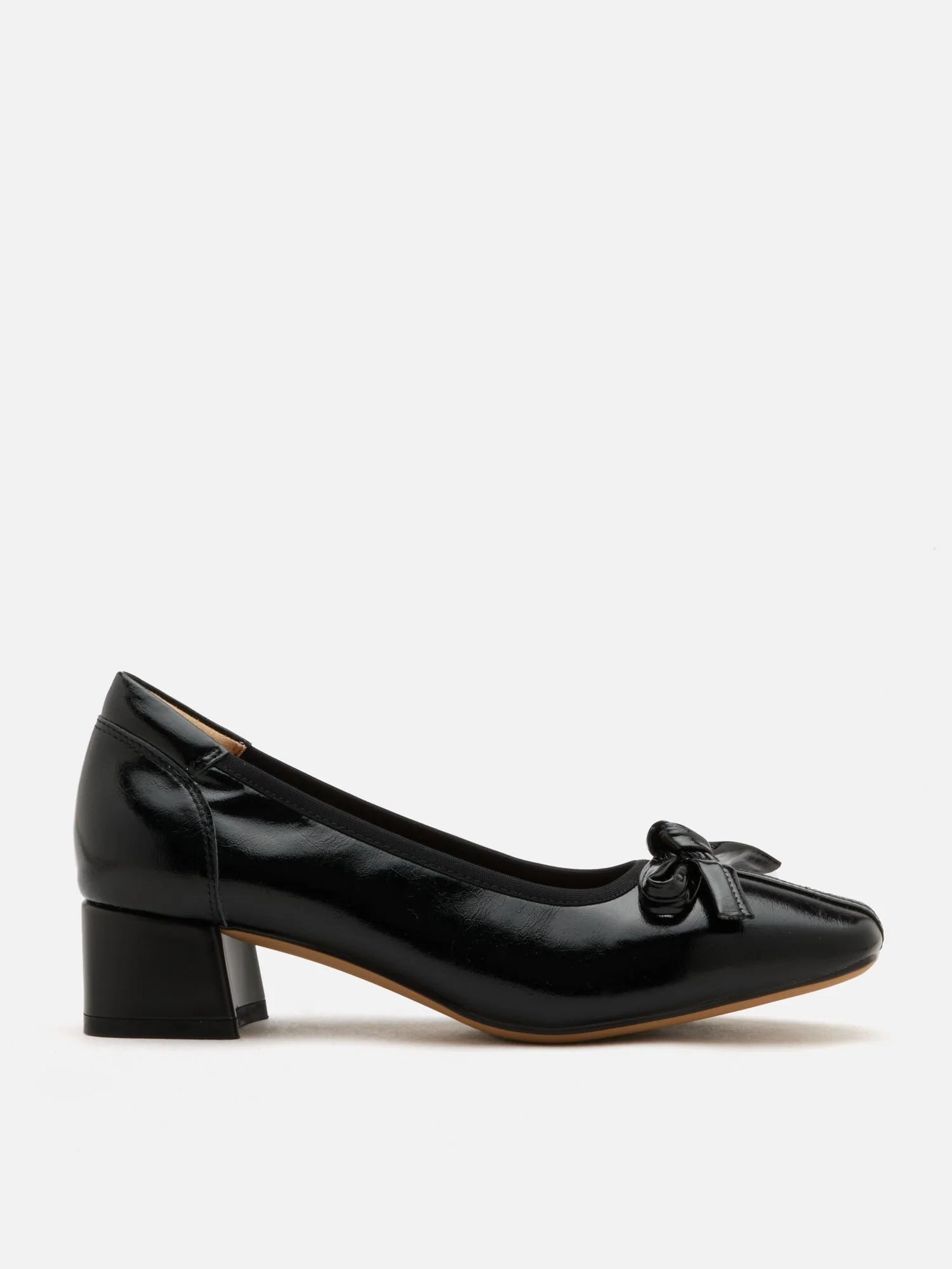 PAZZION, Silvianne Bow-Tied Leather Heels, Black